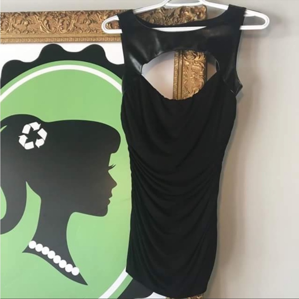 NWT Arden B. Leather Rouched Top